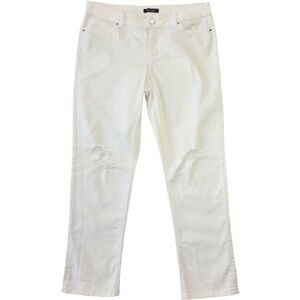 White House Black Market Woman’s white slimming cropped jeans size 10